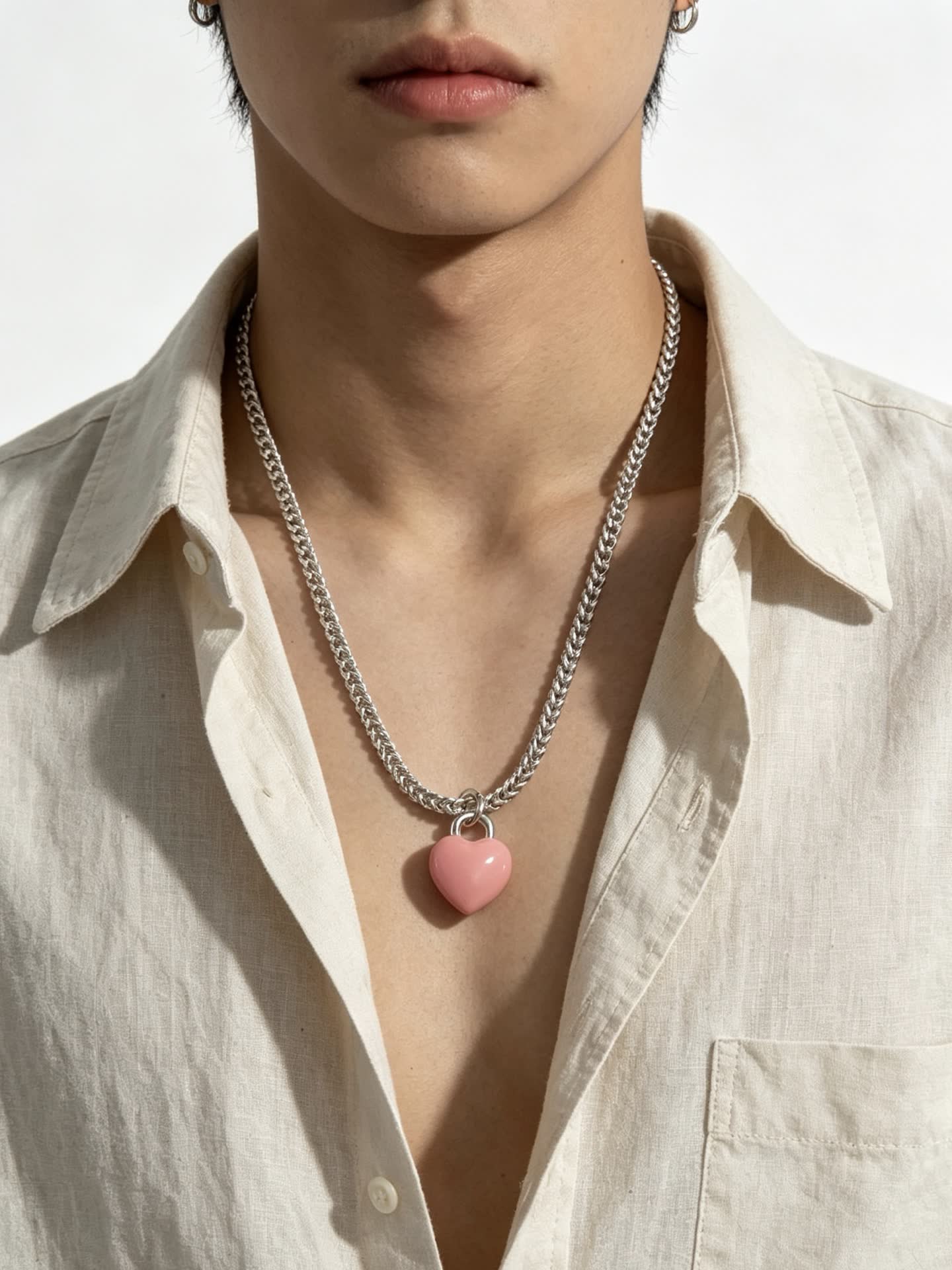 Tiffany & Co. Pink Heart Pendant Necklace